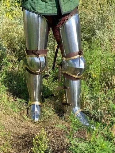 Nazgul-style full leg armor handcrafted from steel by Artisans Hub