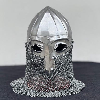 Handcrafted Norse Viking helmet made of durable 18 gauge steel for medieval warrior armor