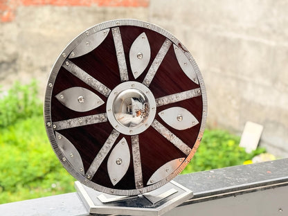 Norse Wooden Shield – Durable Warrior Shield with Battleworn Finish for Medieval Reenactments