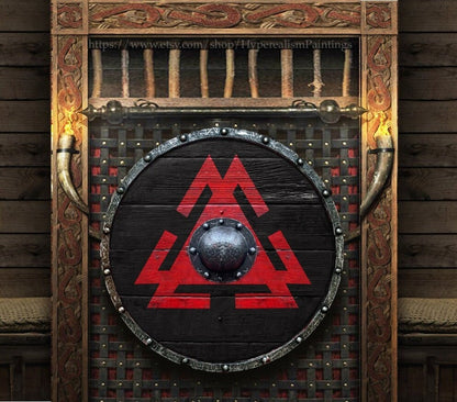 Novgorod Vikings Valhalla authentic battleworn Viking shield for cosplay and display