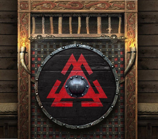 Novgorod Vikings Valhalla authentic battleworn Viking shield for cosplay and display