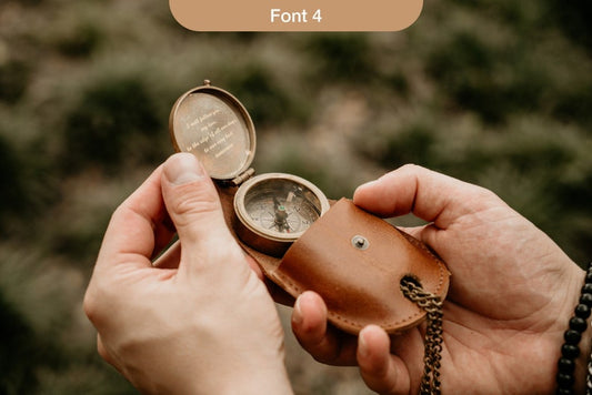 Personalized Brass Compass Gift for Him – Custom Engraved Keepsake