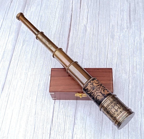 Primary – Personalized Brass Telescope with custom engraving for graduation gift

