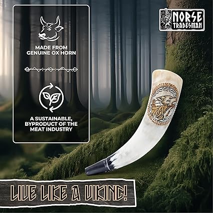 Polished finish of premium ox horn Viking war trumpet