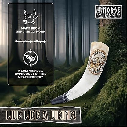 Polished finish of premium ox horn Viking war trumpet