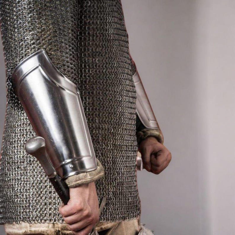 Medieval knight armor with chainmail and plate for reenactment battle