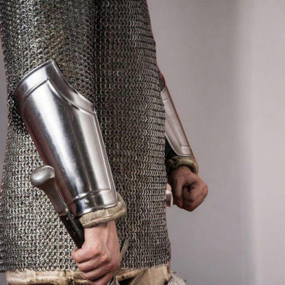 Medieval knight armor with chainmail and plate for reenactment battle