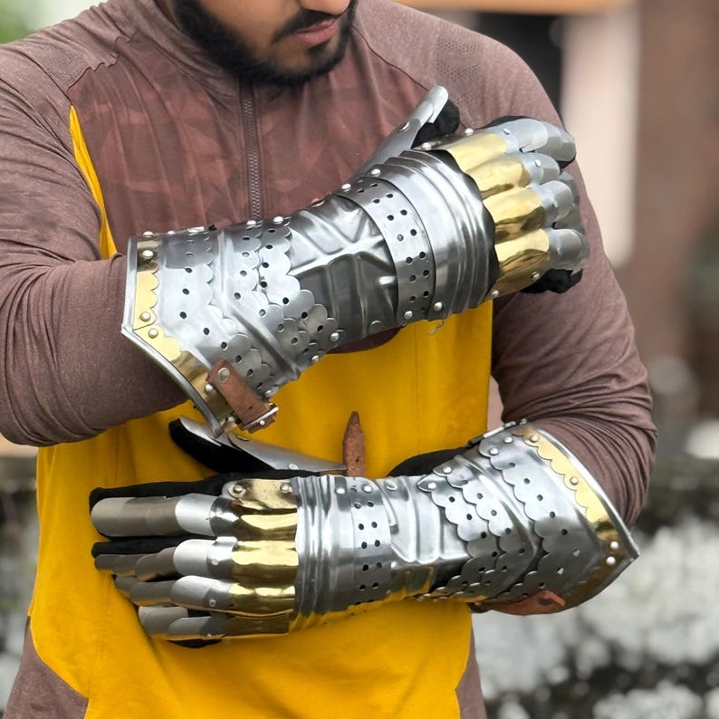 Regal Claw gauntlets worn for cosplay and Renaissance fairs with articulated steel fingers