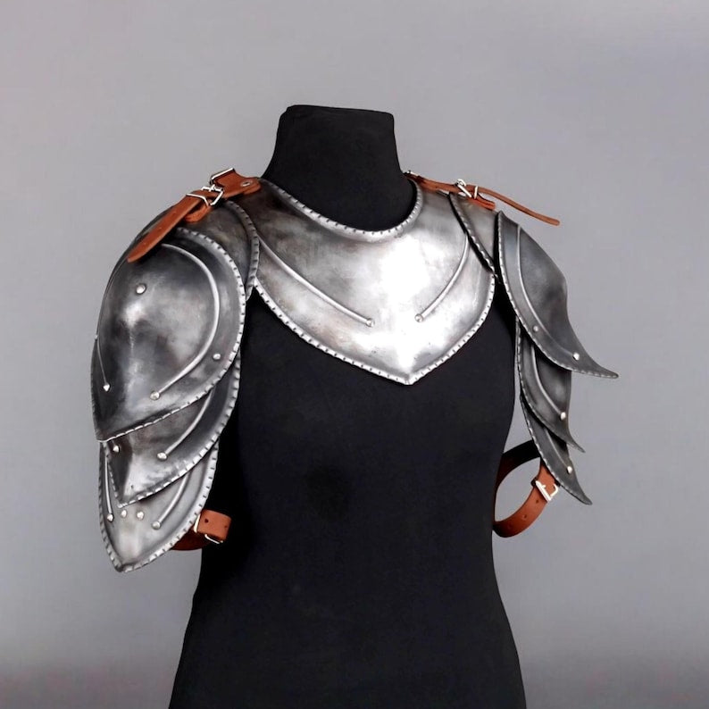 Renaissance fair armor shoulder pauldron worn by reenactors