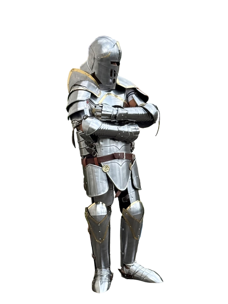 Wearable knight armor suit perfect for Renaissance fairs, cosplay, and historical reenactments
