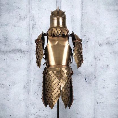18-gauge steel full body armor back view for Renaissance reenactments