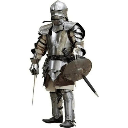 Complete Rikomer armor set with included shield, ideal for cosplay, medieval reenactments, or LARP events.