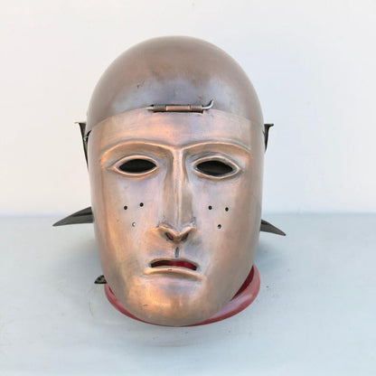 Handmade medieval Roman cavalry helmet crafted from 18 gauge steel with rust-free interior coatin