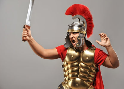 Roman cuirass back view with adjustable leather straps medieval armor