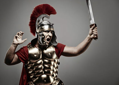 Roman muscle cuirass front view steel armor for LARP and cosplay