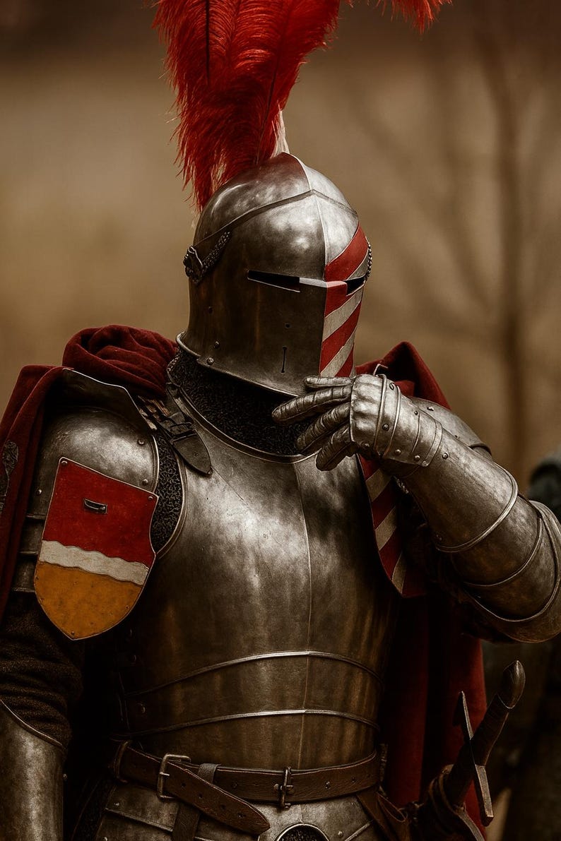 Side View of Royal Crusader Knight Full Armor Set – LARP Cosplay Medieval Armor