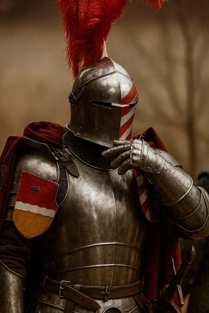 Side View of Royal Crusader Knight Full Armor Set – LARP Cosplay Medieval Armor