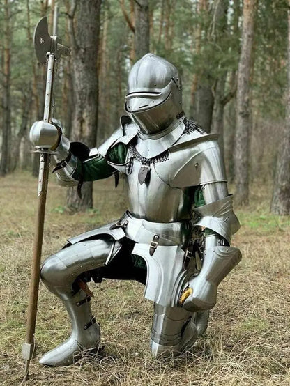 Royal Crusader's Battle Armor Gothic Full Plate Armor Set – Fully Wearable Medieval Knight Armor for Cosplay and Collectors