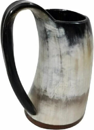 Artisans Hub Handcrafted Viking Horn Mug – Medieval Beer Tankard from Natural Buffalo Horn