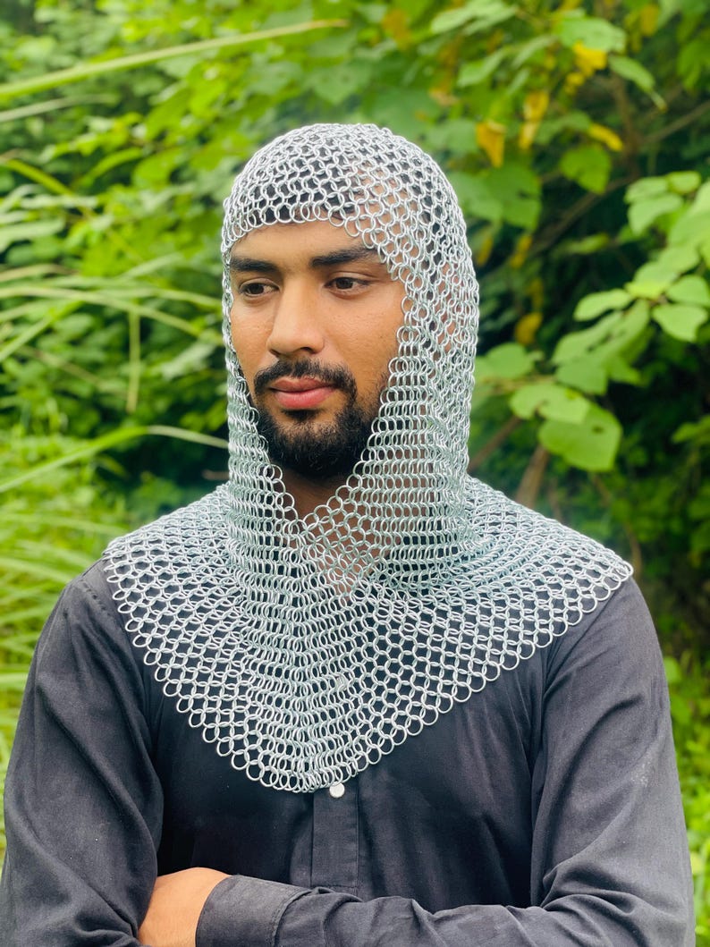 Sca Armor with steel chainmail hood, perfect for fantasy reenactments