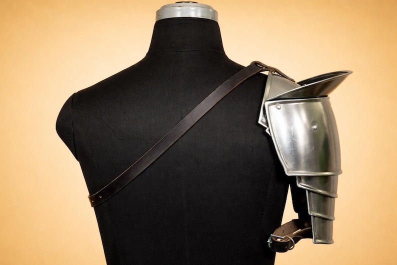 Purchase single shoulder steel pauldron for LARP cosplay costume, durable medieval knight armor