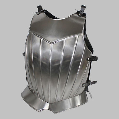Steel breastplate armor with adjustable leather straps, ideal for cosplay and reenactments