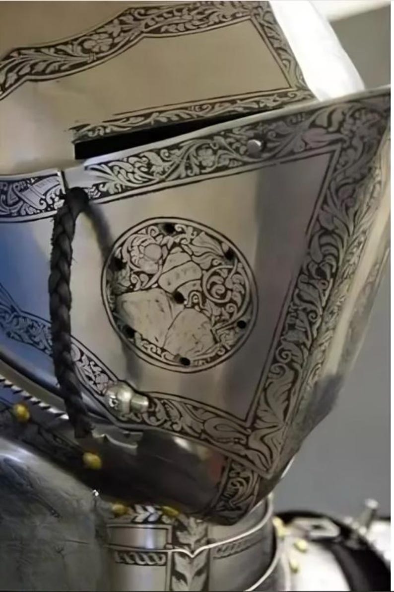 Steel full body battle armor with polished finish – German Gothic full plate armor handmade