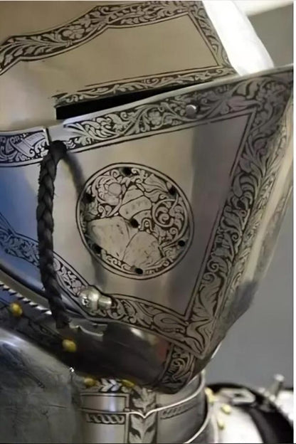 Steel full body battle armor with polished finish – German Gothic full plate armor handmade