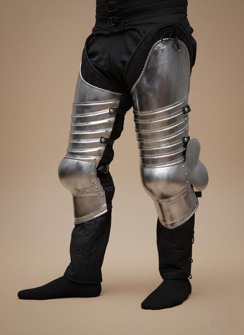 High quality steel leg armor for LARP medieval knight cosplay costume