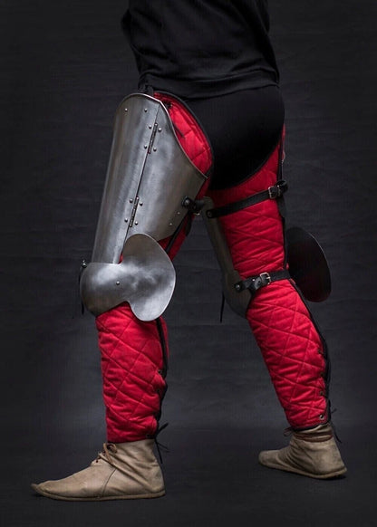 Full steel leg armor with knees for LARP and medieval reenactment costume