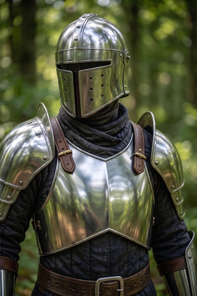 Handcrafted Templar Knight Armor steel replica showcasing historical medieval craftsmanship and wearable design