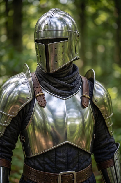 Handcrafted Templar Knight Armor steel replica showcasing historical medieval craftsmanship and wearable design