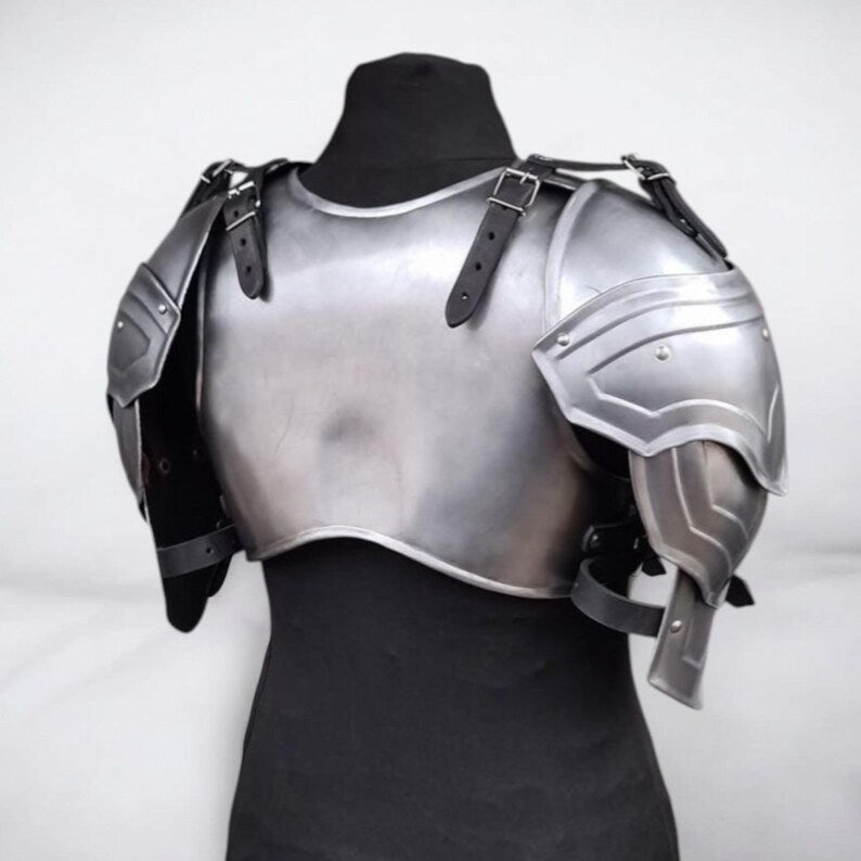 Medieval Valkyrie Armor for Women worn as LARP and cosplay fantasy warrior outfit