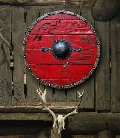 22-inch Viking round shield used as costume or cosplay battle prop