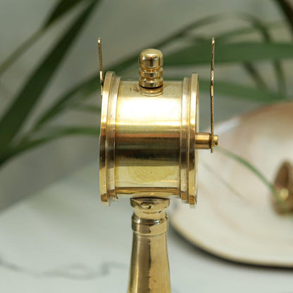 Vintage boat gift – brass engine room telegraph with wooden base for collectors.