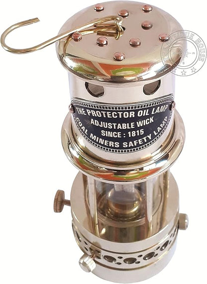 Vintage Maritime Brass Miner Lamp 7 Inch Height Solid Brass Lamp