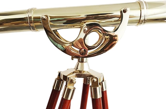 39-inch Vintage Brass Telescope with Manual Focus and Magnification