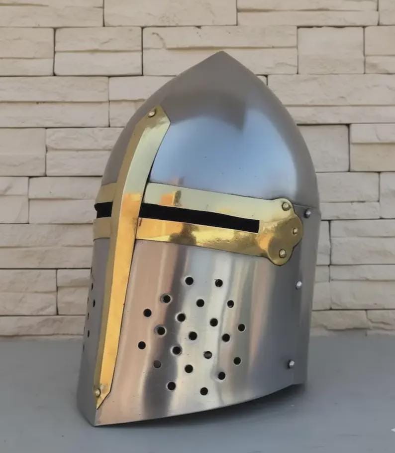 Wearable medieval plate armor with polished steel finish for collectors and cosplay enthusiasts