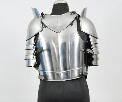 Wearable medieval steel chest armor inspired by authentic European knight armor