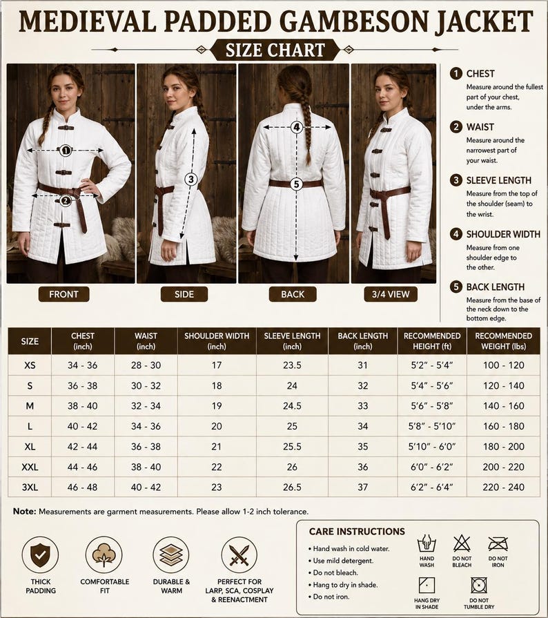 Women's Medieval Gambeson for Renaissance Faire and cosplay