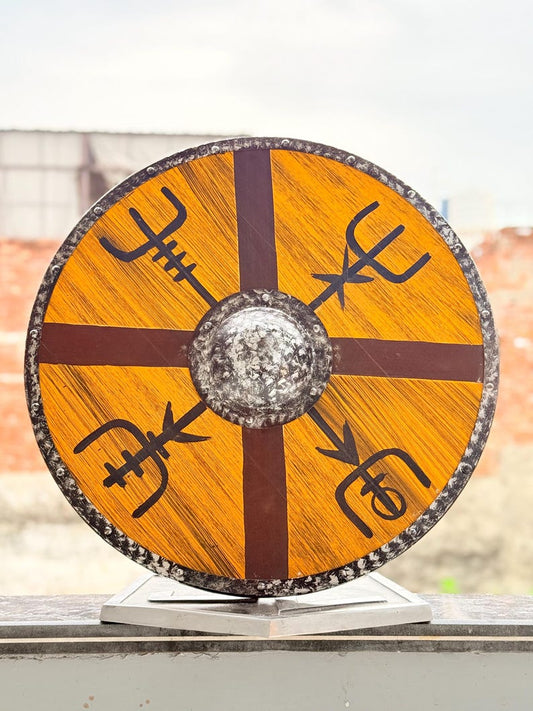 Authentic King Finehair Viking Battleworn Shield – Norse Warrior Round Shiel